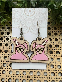 Christmas cute bunny hand painted lightweight maple wood 