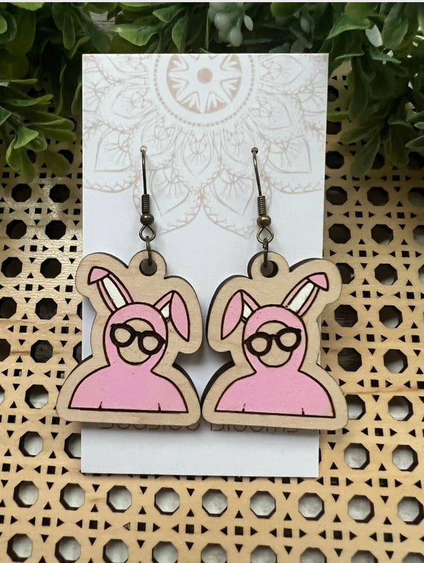 Christmas cute bunny hand painted lightweight maple wood 