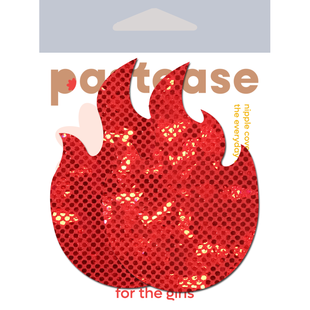 Flame: Disco Red Flames Nipple Pasties by Pastease®