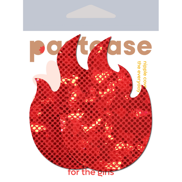 Flame: Disco Red Flames Nipple Pasties by Pastease®