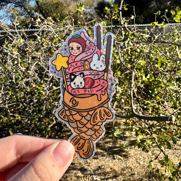 Trinket Taiyaki Ice Cream | Weatherproof Sticker 