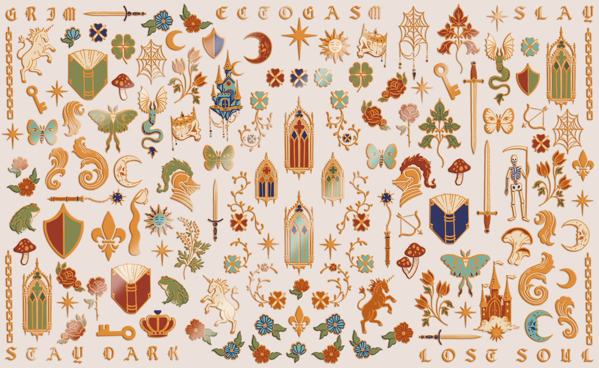 Illuminated Manuscript Medieval Nail Stickers