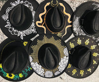 Vegan Felt Hat - XL Brim - Dahlia Burst