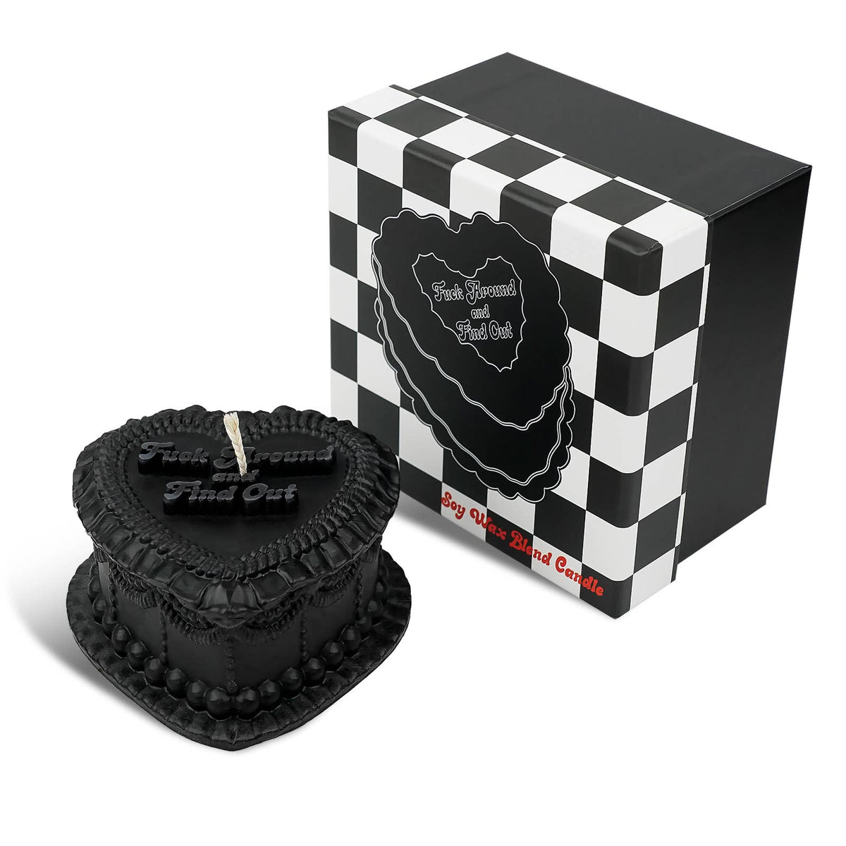 Fuck Around and Find Out Heart Candle (funny cake candle)