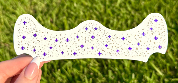 Purple and Gold Fleur De Lis 6pc Face Sparkles | Face Sparkles