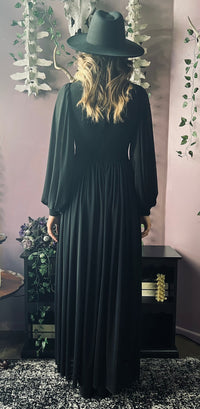Minerva - Hauntingly Dramatic Mesh Maxi Dress with Built In Shorts  - READY TO SHIP