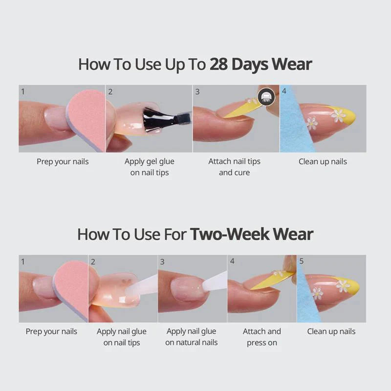 Black French Almond Nails - Press On Nails | Long Lasting & Reusable