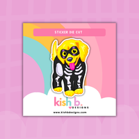 90's Golden Halloween Dog | Sticker Die Cut