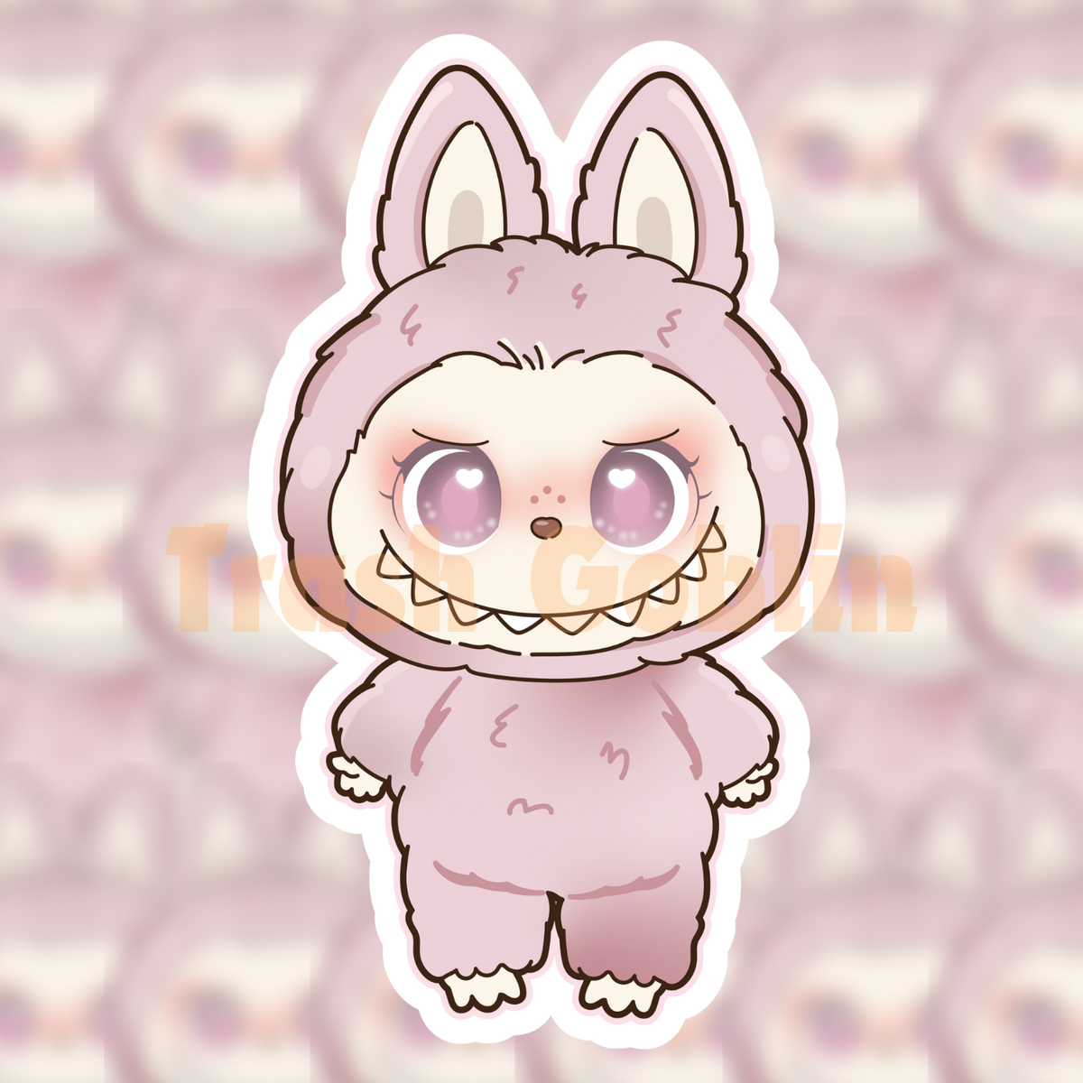 Pink Cloud Labubu Vinyl Sticker