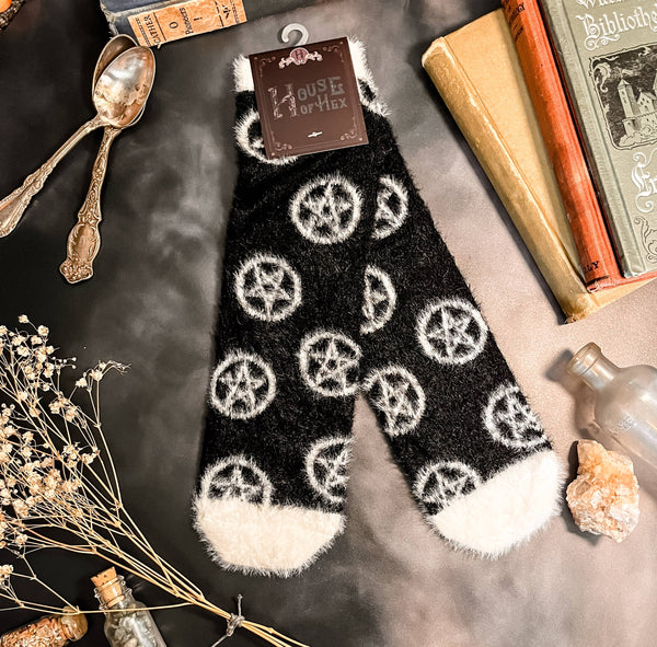 Fuzzy Pentagram Socks | Silky soft | Pentacle | witch