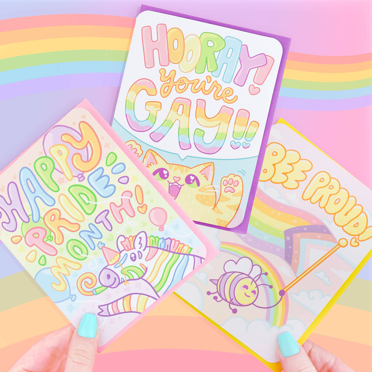 Happy Pride Month, Zebra, LGBTQ, Queer Card with Envelope