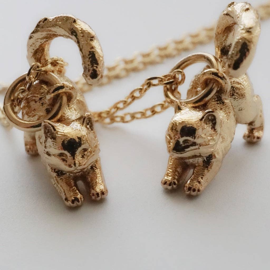 BFF Cat Heart Tail Necklace Duo