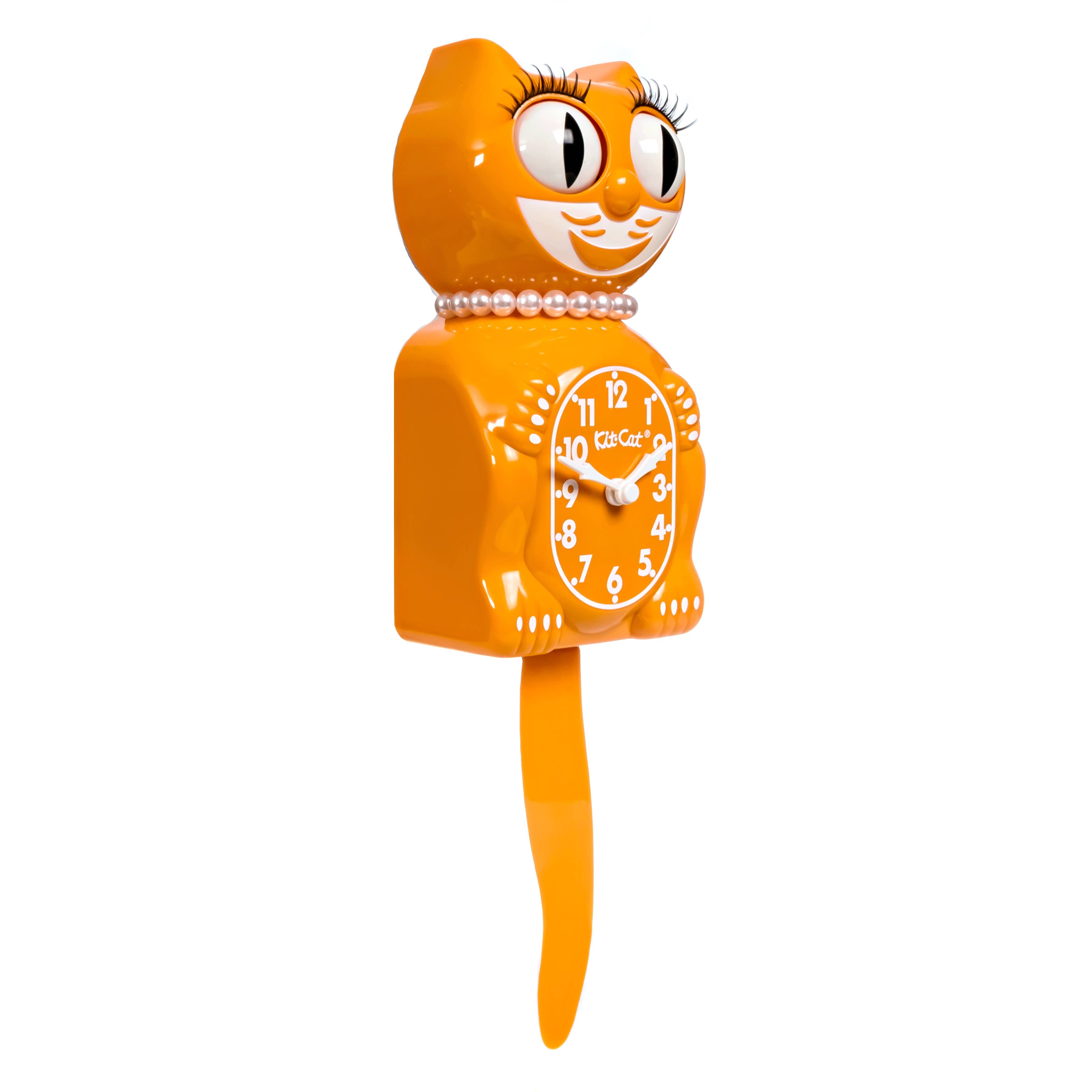 Festival Orange Lady Kit Cat Klock