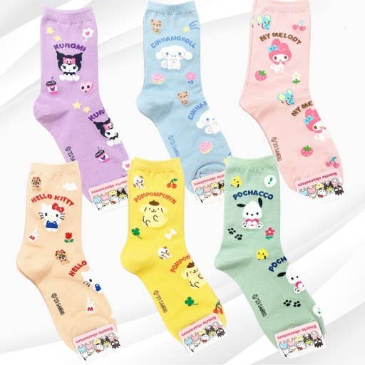Sanrio Friends with Mascots Crew  Socks