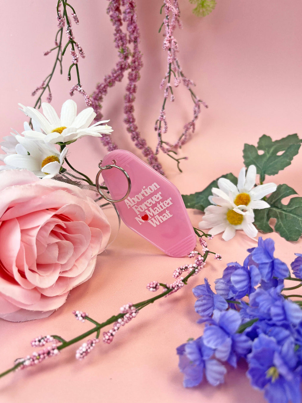 Abortion Forever Heart Motel Keychain