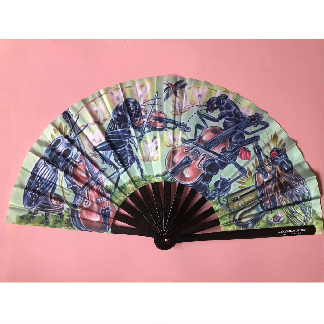 "Hexapoda Quartet" Fabric Hand Fan