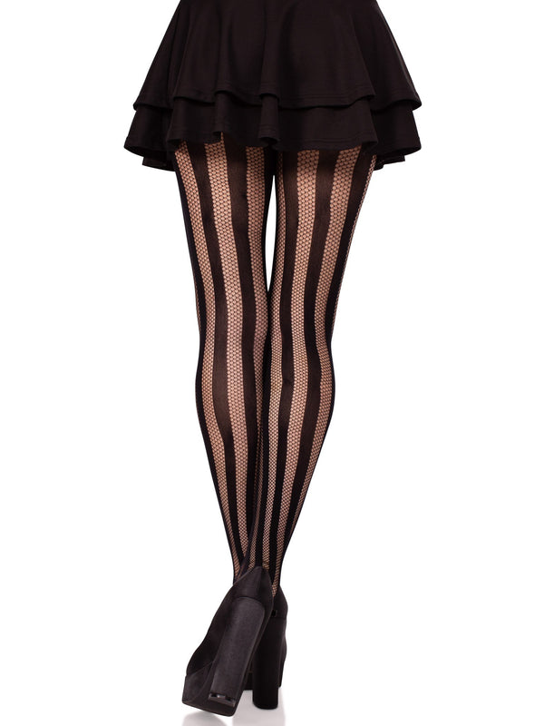 Kyra Striped Net Tights
