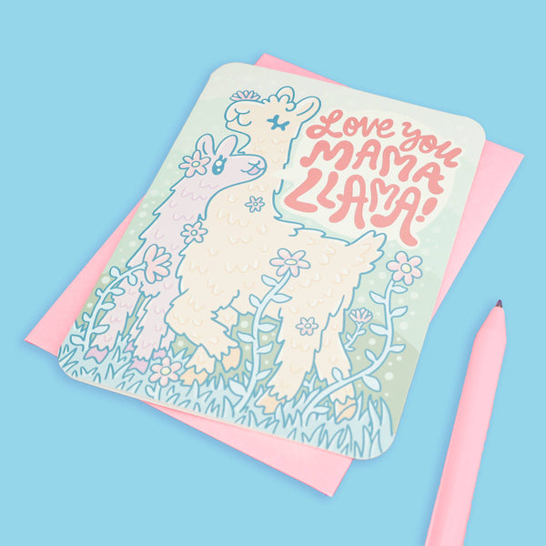 Mama Llama, Cute, Mom Gift, Mother's Day Card with Envelope