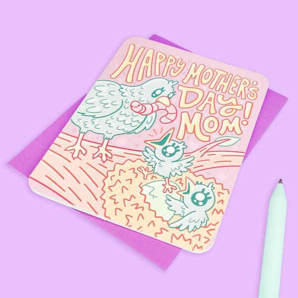 Momma Bird, Cute, Mom Gift, Mother's Day Card with Envelope