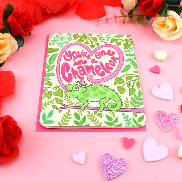 One in a Chameleon Funny Valentine's Day and Love Card