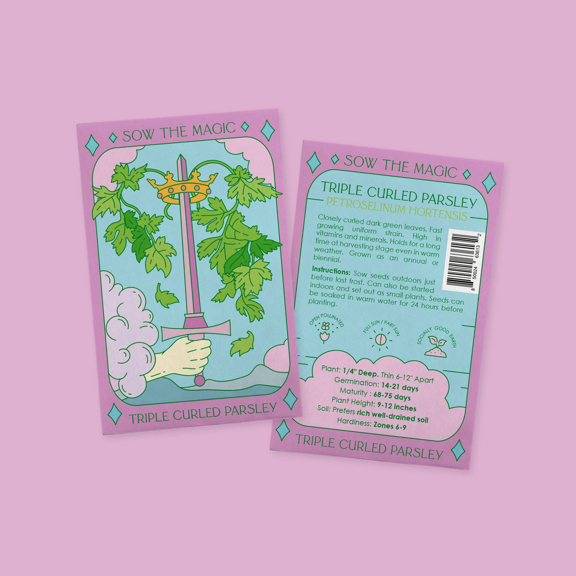 Triple Curled Parsley Tarot Garden + Gift Seed Packet