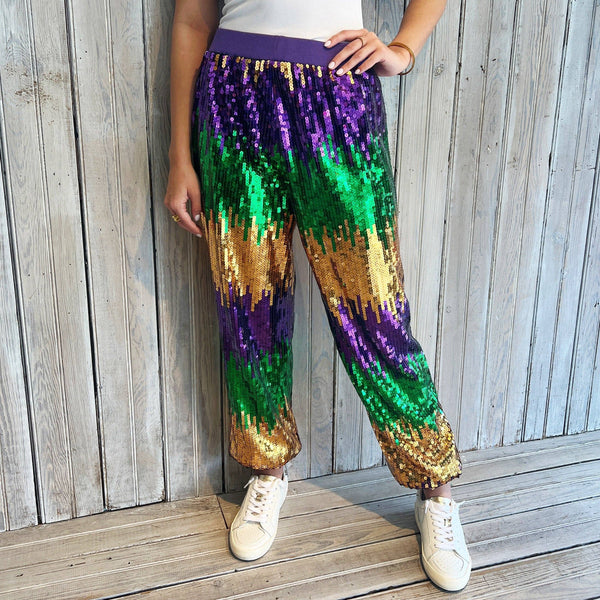 Nolaverse Mardi Gras Ombre Sequin Jogger