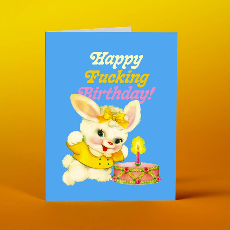 BUNNY BLUE! birthday card