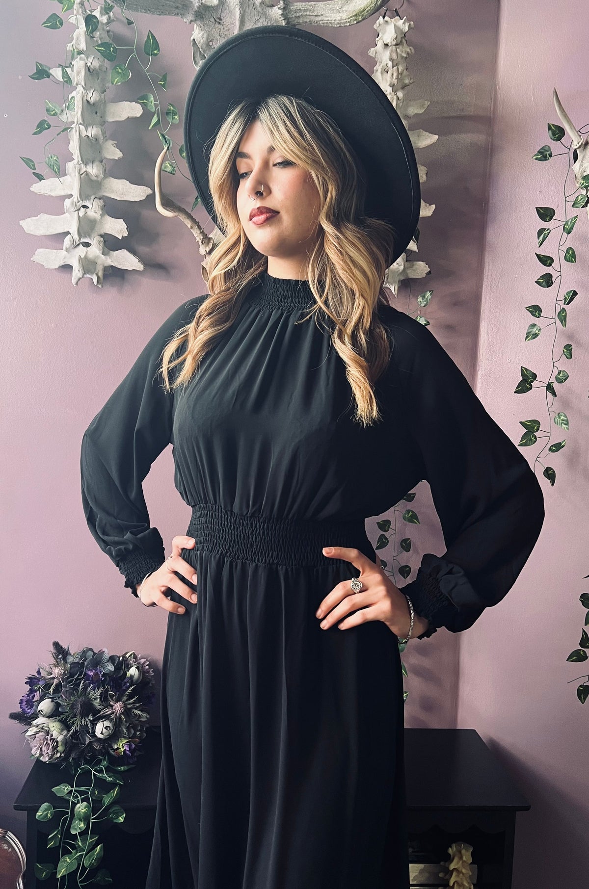 Dorothea - Classic Boho Shirred Witch Dress - READY-TO-Ship