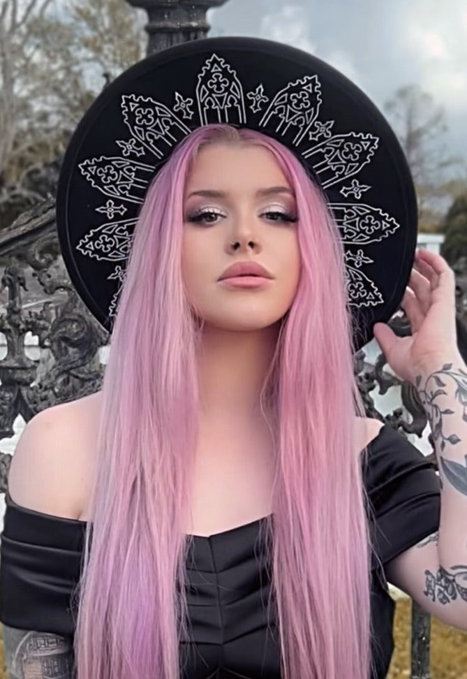 Vegan Felt Wide Brim Hat - XL Brim - "Wrought Iron Crown" - WITCHWOOD X WITCHVOID