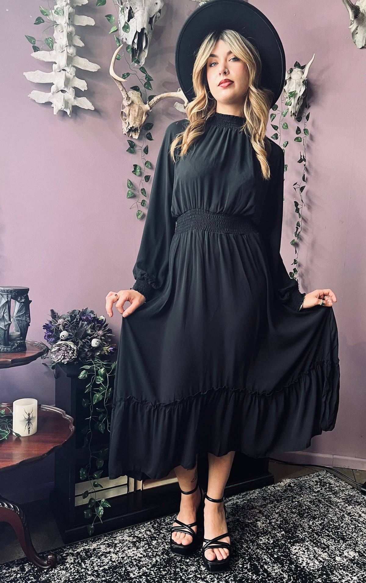 Dorothea - Classic Boho Shirred Witch Dress - READY-TO-Ship