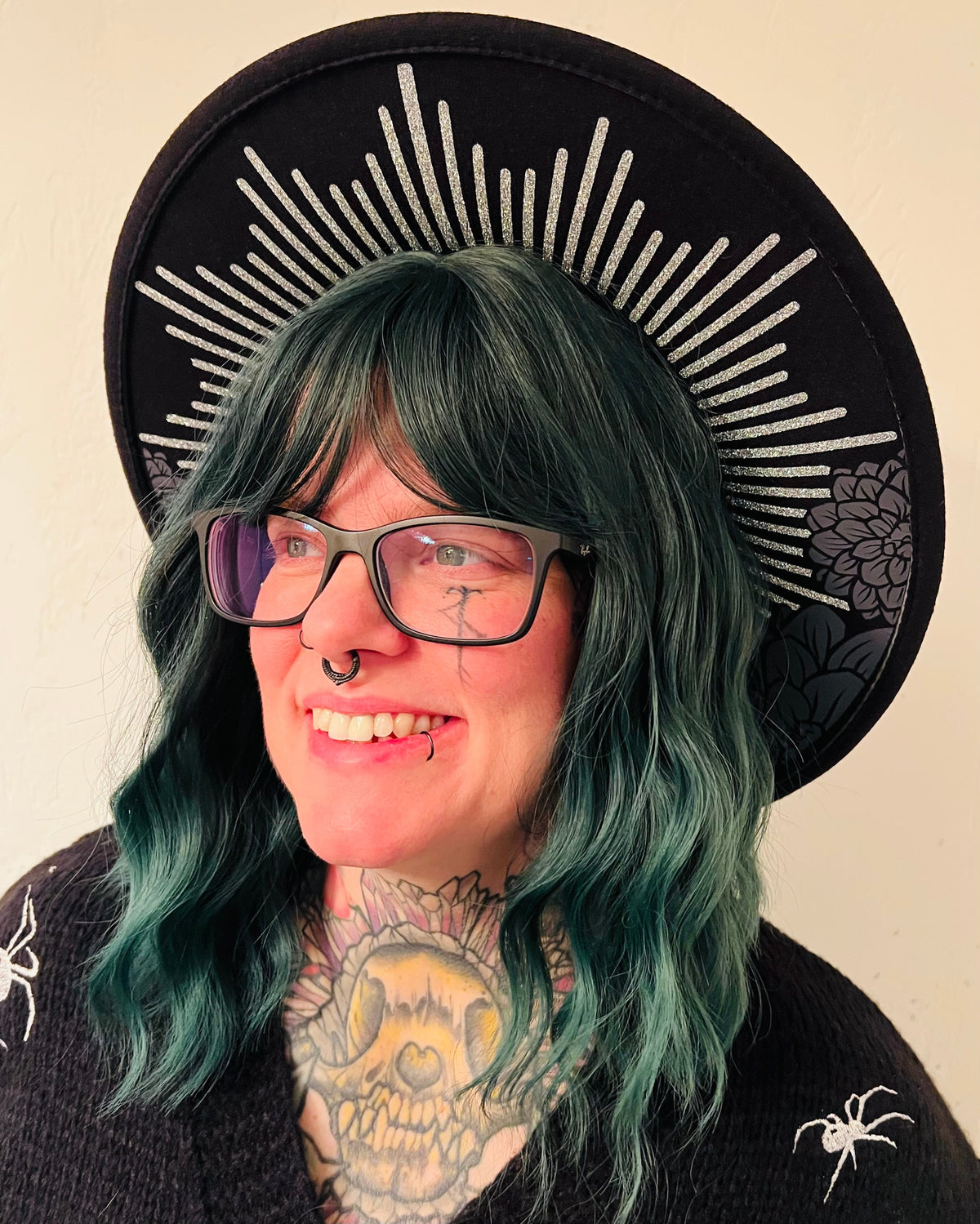 Vegan Felt Hat - XL Brim - Dahlia Burst