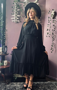 Dorothea - Classic Boho Shirred Witch Dress - READY-TO-Ship