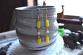 Coquette Earrings | Brass | Vintage Yellow, White Glass Cup Beads