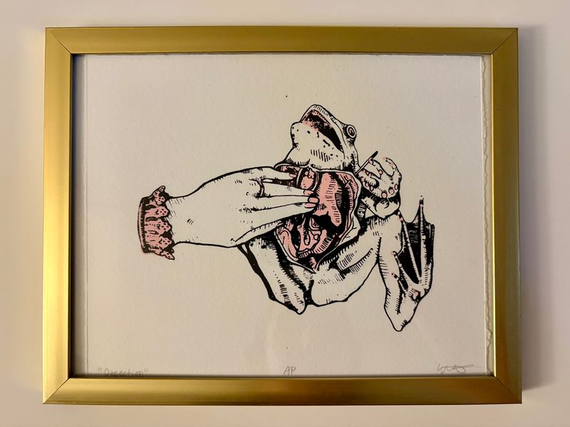 "Dissection"  Screenprint Framed