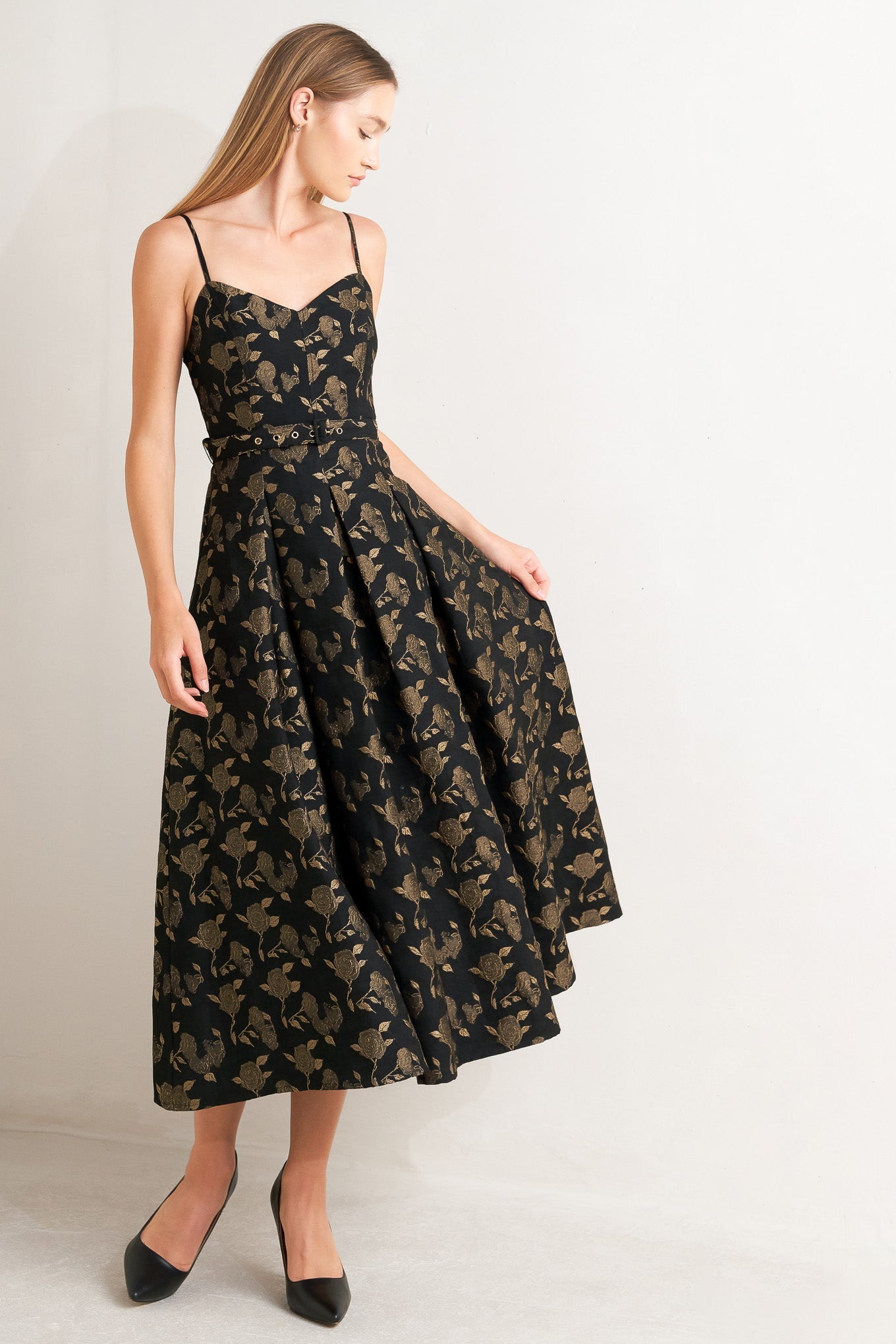 GARDEN OPERA WOVEN MIDI DRESS