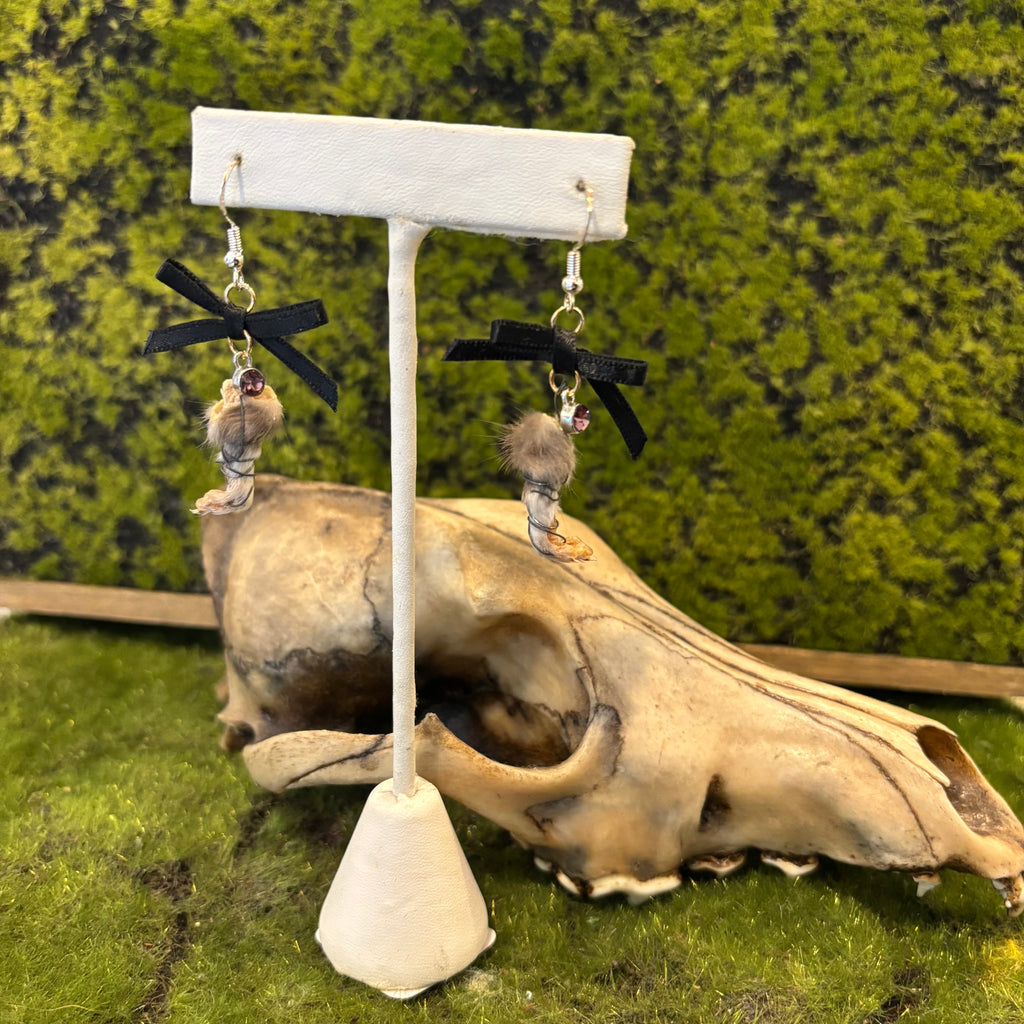 Taxidermy Rat Paw Earrings