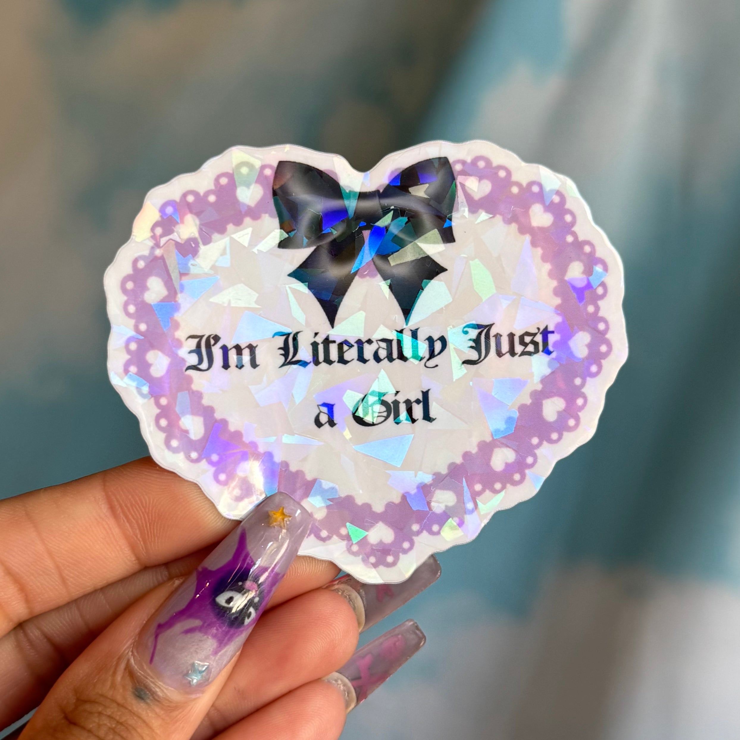 I'm Literally Just A Girl Purple Sticker