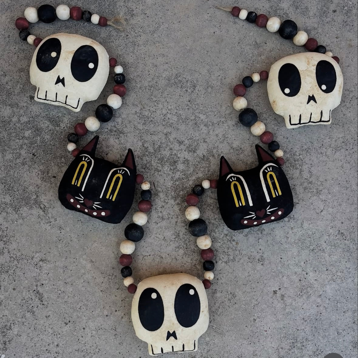 Cat and Skull Garland