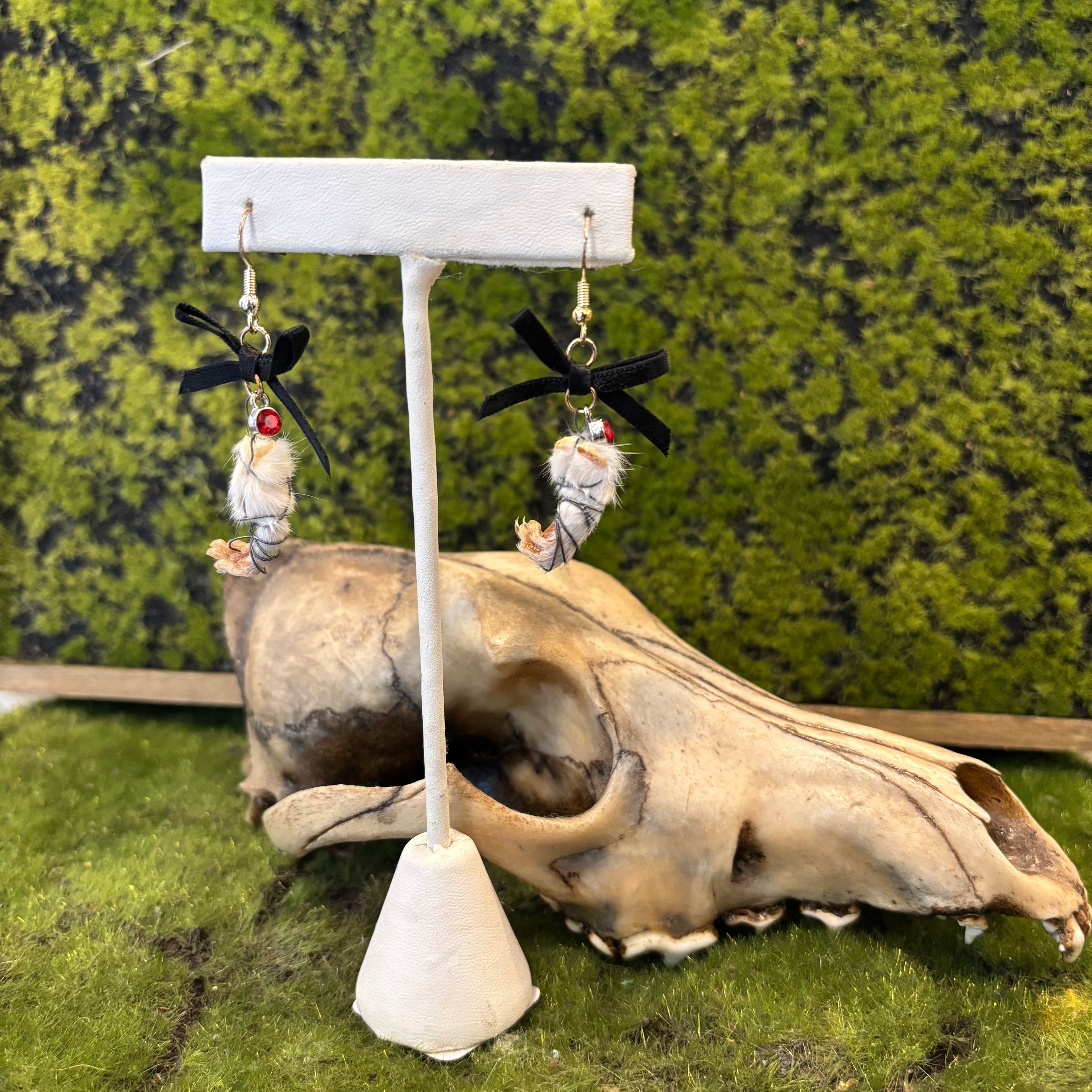 Taxidermy Rat Paw Earrings