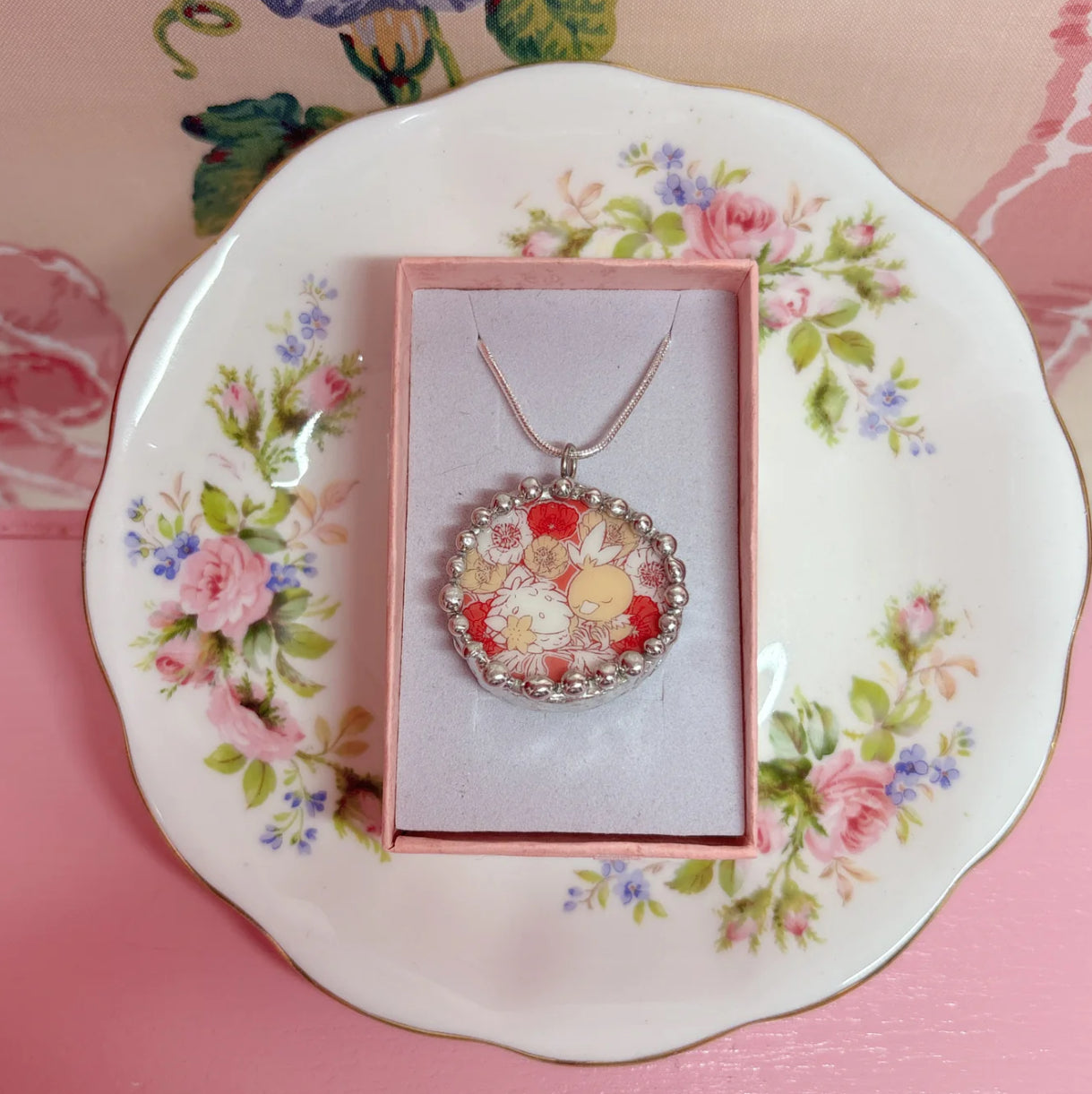 Pokémon Torchic and Shaymin Necklace