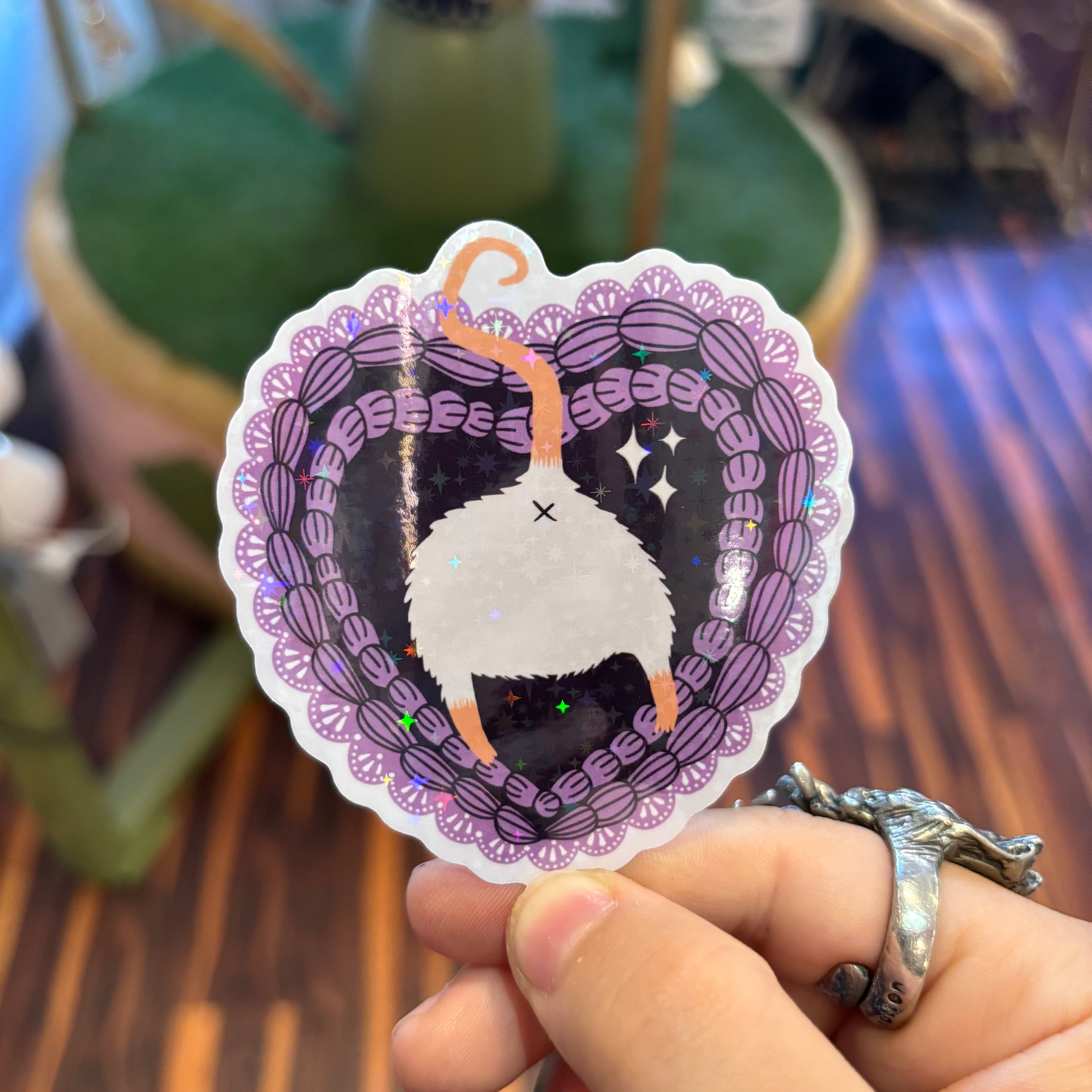 Black and Purple Cake Rat Butt Sticker