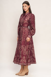 VINTAGE TAPESTRY WOVEN MIDI DRESS