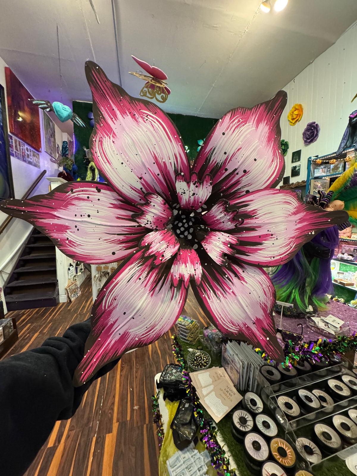 28" Medium Pink 6 Petal Carnival Float Flowers