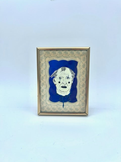 Lace Framed Clown Art