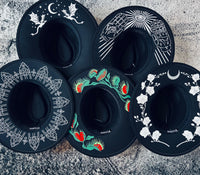 Vegan Felt Wide Brim Hat - XL Brim - "Wrought Iron Crown" - WITCHWOOD X WITCHVOID