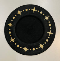 Vegan Beret - Black  - Gold Starburst
