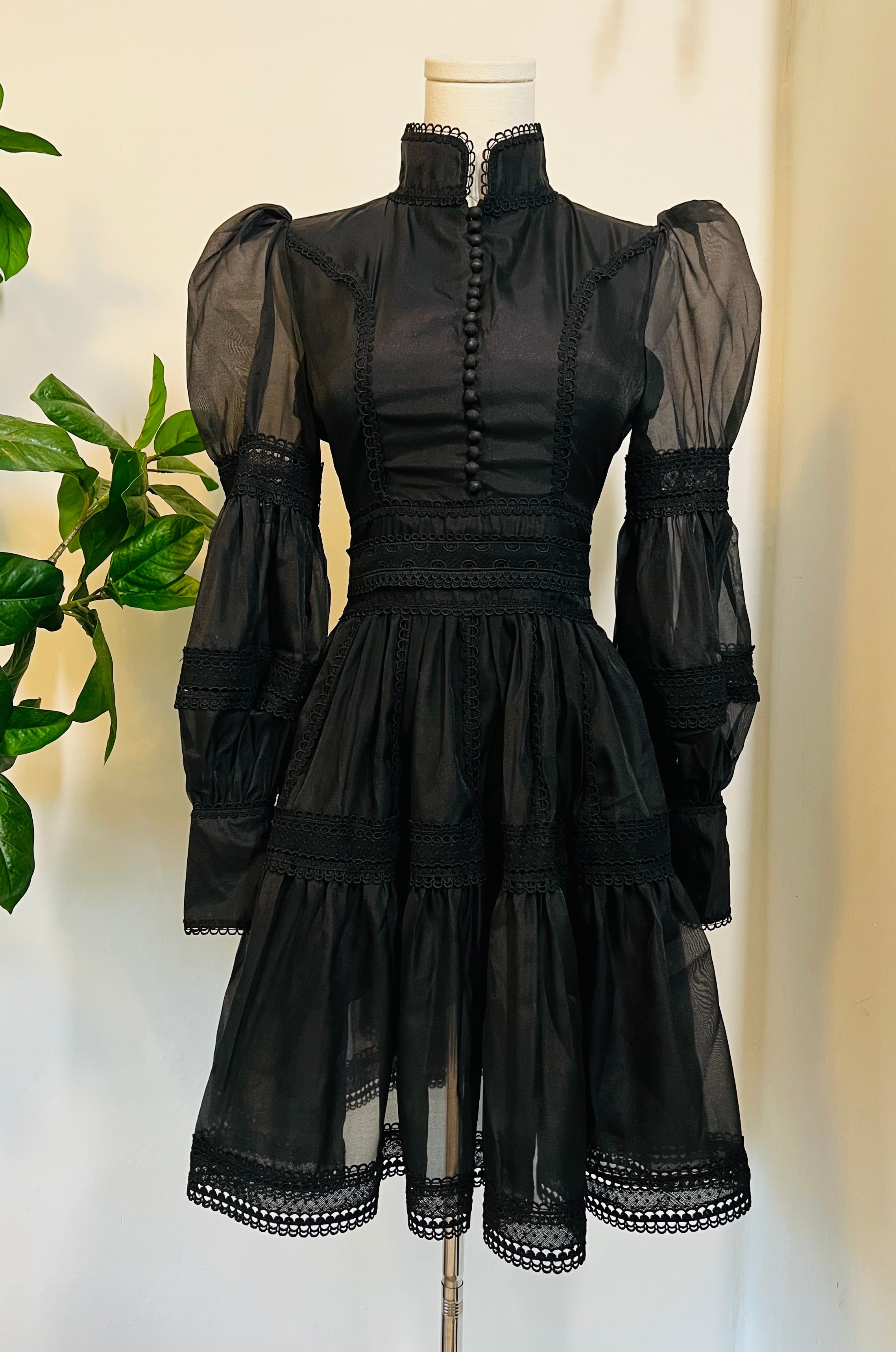 Morgana - Romantic Victorian Inspired Party Dress - BLACK - PRE-ORDER