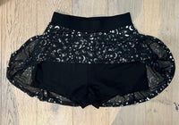 The Morbid Mini Skort - Moon & Stars - Metallic Celestial Skirt with Built In Shorts - Ready to Ship