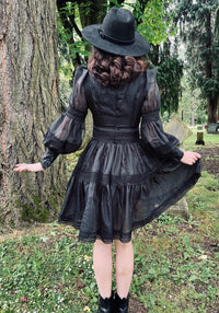 Morgana - Romantic Victorian Inspired Party Dress - BLACK - PRE-ORDER