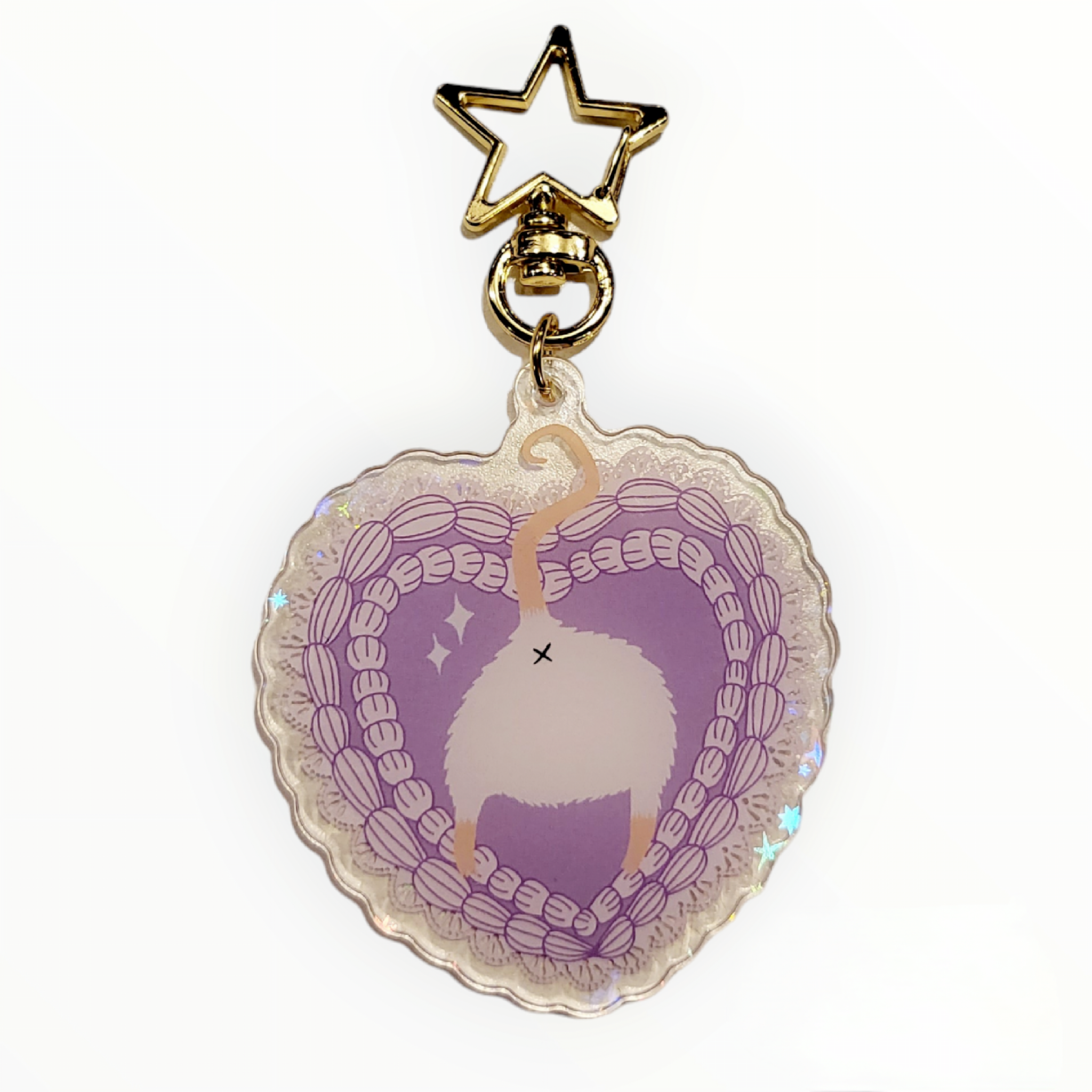Cake Rat Butt Keychain Purple